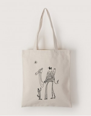 |插畫款|中帆布單層直式袋-駱駝 |插畫款|中帆布單層直式袋-駱駝