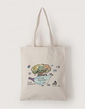 |插畫款|中帆布單層直式袋-請勿餵食