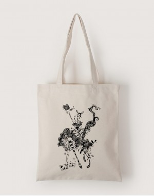 |插畫款|中帆布單層直式袋-蝴蝶