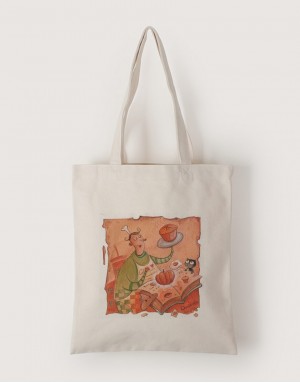 |插畫款|中帆布單層直式袋-南瓜蛋糕 |插畫款|中帆布單層直式袋-南瓜蛋糕