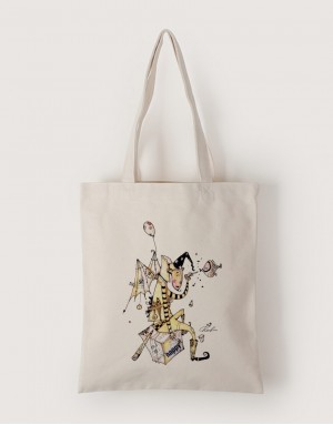 |插畫款|中帆布單層直式袋-快樂 |插畫款|中帆布單層直式袋-快樂