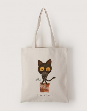 |插畫款|中帆布單層直式袋-巧克力變性