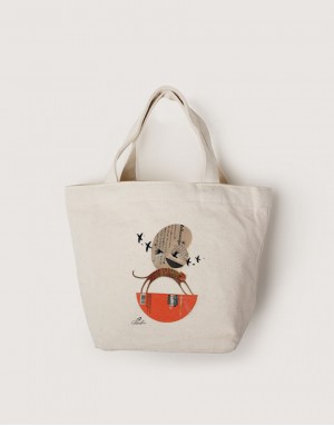 |插畫款|中帆布拉鍊小托特-甜甜的 |插畫款|中帆布拉鍊小托特-甜甜的