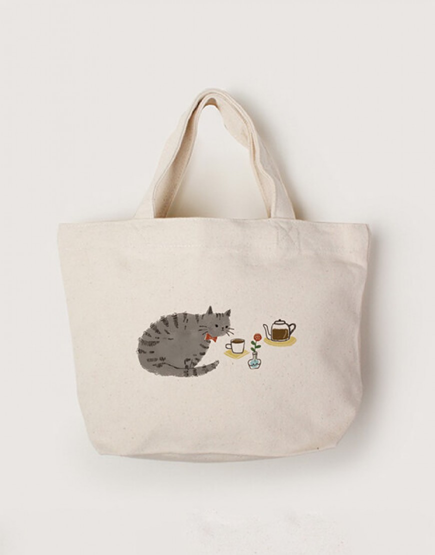 |插畫款|帆布小托特-貓咪咖啡廳