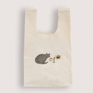 |插畫款|棉布背心袋-貓咪咖啡廳