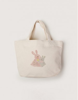 |插畫款|帆布小托特-兔子抱抱 |插畫款|帆布小托特-兔子抱抱
