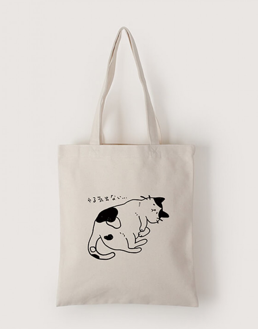 |插畫款|中帆布單層直式袋-やる気のない猫_提不起勁的貓