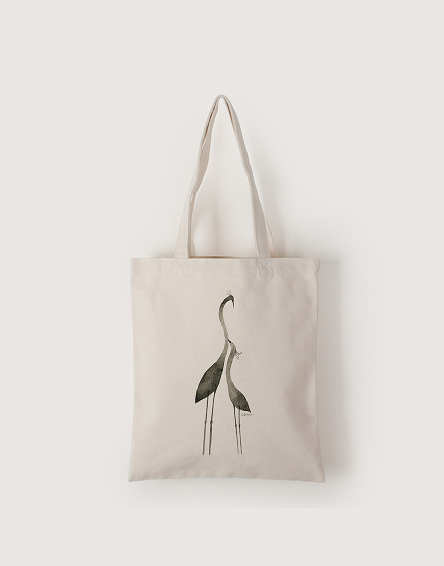 |插畫款|中帆布單層直式袋-心情小鳥系列