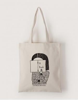 |插畫款|中帆布單層直式袋-Reading Girl |插畫款|中帆布單層直式袋-Reading Girl