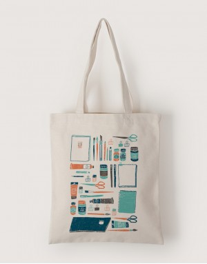 |插畫款|中帆布單層直式袋-插畫家的水彩工具 |插畫款|中帆布單層直式袋-插畫家的水彩工具