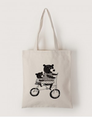 |插畫款|中帆布單層直式袋-緊緊抱著你