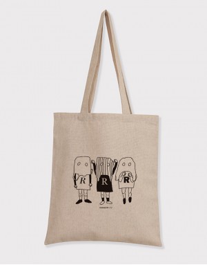 |插畫款|棉麻單層直式肩背包-Plastic monster |插畫款|棉麻單層直式肩背包-Plastic monster