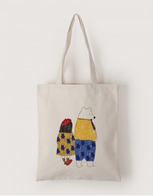 |插畫款|中帆布單層直式袋-這是我爸爸