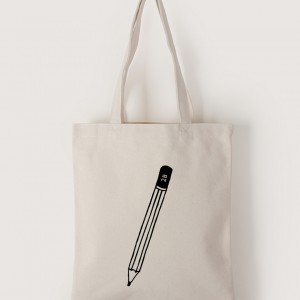 |插畫款|中帆布單層直式袋-2B鉛筆