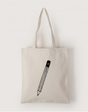 |插畫款|中帆布單層直式袋-2B鉛筆