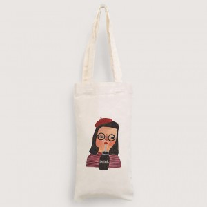 |插畫款|6安棉布水壺袋-女孩