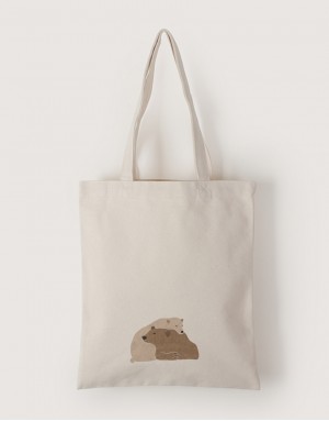 |插畫款|中帆布單層直式袋-熊熊抱抱 |插畫款|中帆布單層直式袋-熊熊抱抱