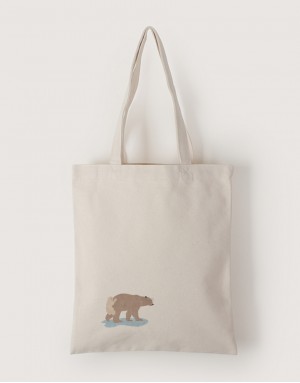 |插畫款|中帆布單層直式袋-熊熊渡河 |插畫款|中帆布單層直式袋-熊熊渡河