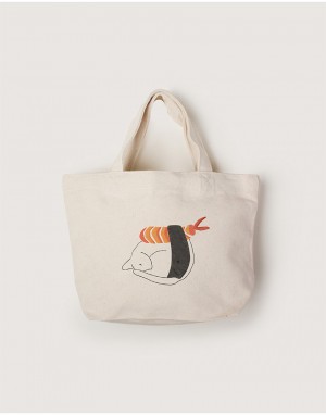 |插畫款|中帆布小托特-貓捲壽司 |插畫款|中帆布小托特-貓捲壽司