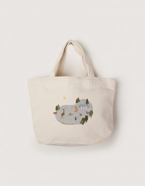 |插畫款|中帆布拉鍊小托特-聖誕島 |插畫款|中帆布拉鍊小托特-聖誕島