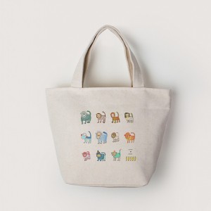 |插畫款|中帆布拉鍊小托特-猴子派對