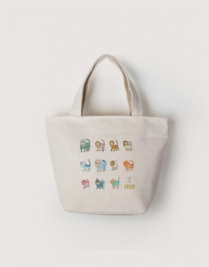 |插畫款|中帆布拉鍊小托特-猴子派對 |插畫款|中帆布拉鍊小托特-猴子派對