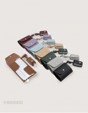 unieazi|防疫皮革洗手液口罩收納包